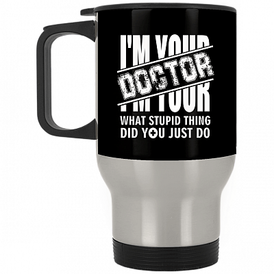 14 oz. Silver Travel Mug