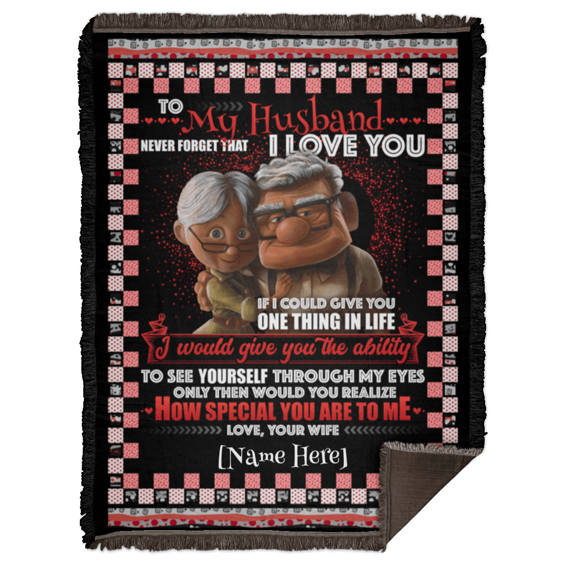 Personalized To My Husband Never Forget That I Love You Your Wife Fleece Blanket – Premium Sherpa Blanket, White, Woven Blanket - 60x80