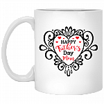 Happy Father's Day Mom Coffee Mug - Water Bottle - Beer Stein - Travel Mug, White, 11 oz. White Mug