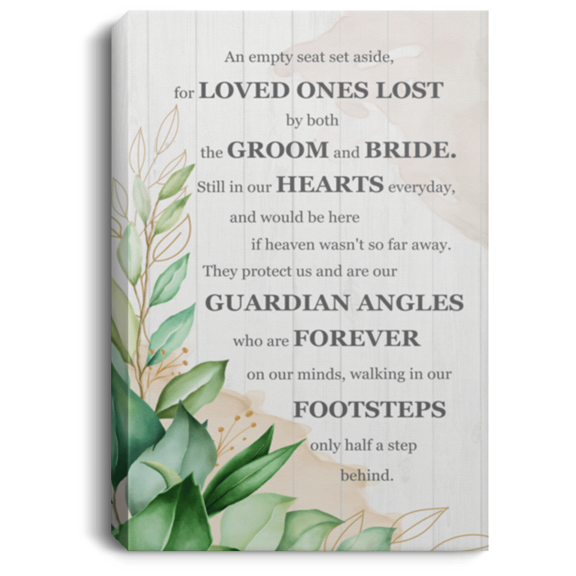 An Empty Seat Set Aside For Loved One Remembrance Gallery Wrapped Framed Canvas Prints - Unframed Poster, White, 0.75'' Framed Canvas