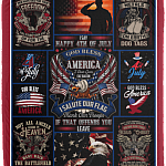 I Say Happy 4th Of July Gob Bless America Fleece Blanket - Premium Sherpa Blanket - Woven Blanket, White, Cozy Plush Fleece Blanket - 50x60