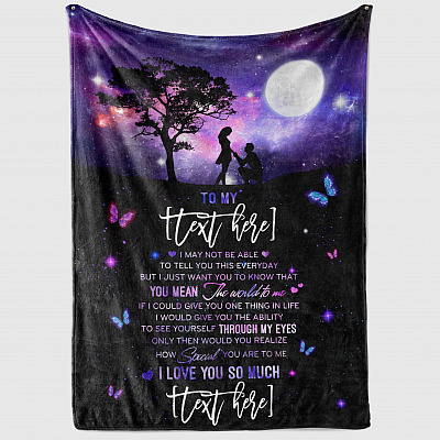 Alternative view of Personalized To My Wife You Mean The World To Me Quotes Blanket - To My Girlfriend Saying Customized Blanket