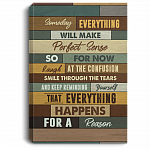 Everything Happens For A Reason Gallery Wrapped Framed Canvas Prints - Motivational Unframed Poster, White, 0.75'' Framed Canvas