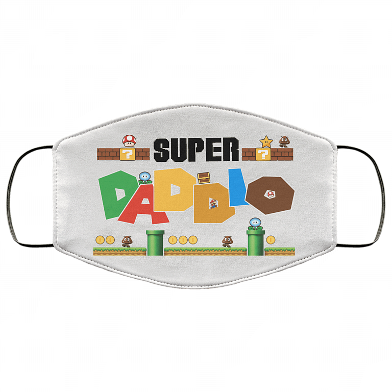 Super Daddio Funny Father's Day Cloth Face Mask, White, Cloth Face Mask