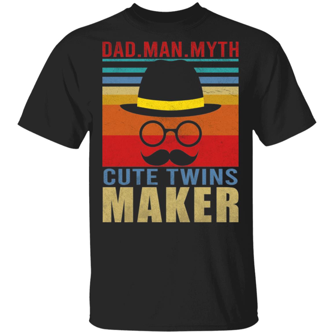 Mens Dad Men Myth Cute Twins Maker Funny Father's Day Gift T-shirt, Black, Unisex T-Shirt