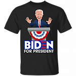 Biden For President T-shirt - Joe Biden Caricature Shirt, Black, Unisex T-Shirt