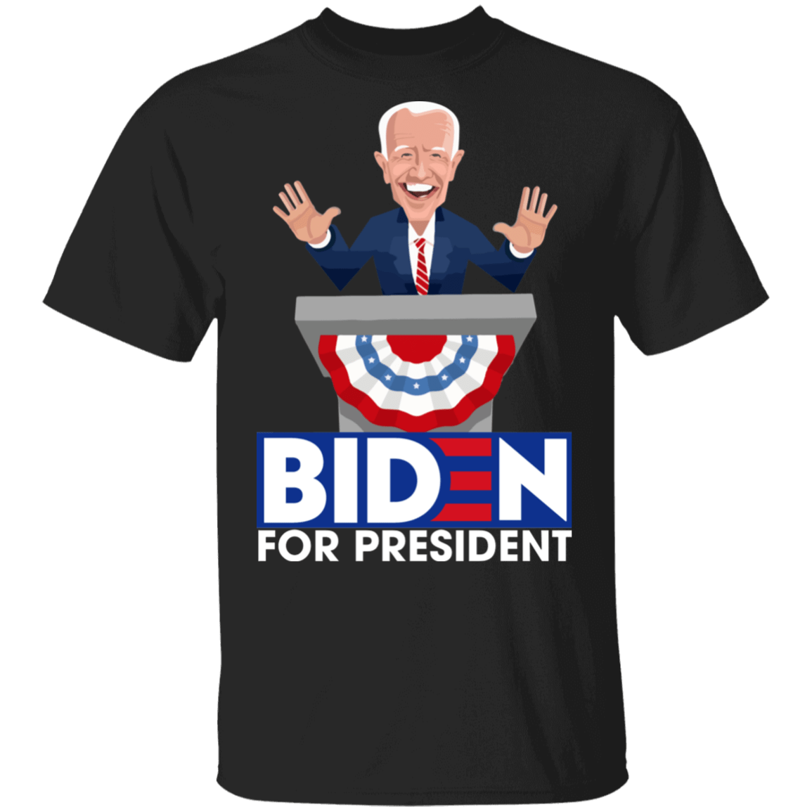 Biden For President T-shirt - Joe Biden Caricature Shirt, Black, Unisex T-Shirt