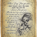 When I Say I Love You More I Don't Mean I Love You More Than You Love Me Skull Fleece - Premium Sherpa Blanket, White, Cozy Plush Fleece Blanket - 50x60