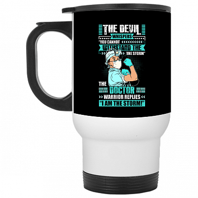 14 oz. White Travel Mug