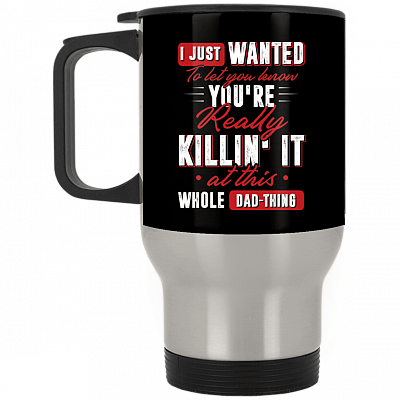 14 oz. Silver Travel Mug