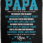 Personalized Papa We Hugged This Blanket We Squeezed It Really Tight Fleece Blanket - Premium Sherpa Blanket, White, Cozy Plush Fleece Blanket - 50x60