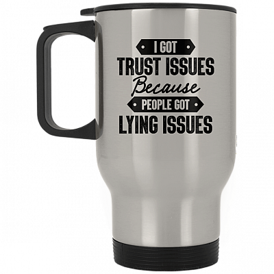 14 oz. Silver Travel Mug