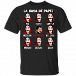 Spanish Movie Characters T-Shirt - Movie T Shirts for Men, Black, Unisex T-Shirt