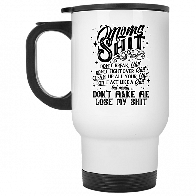 14 oz. White Travel Mug