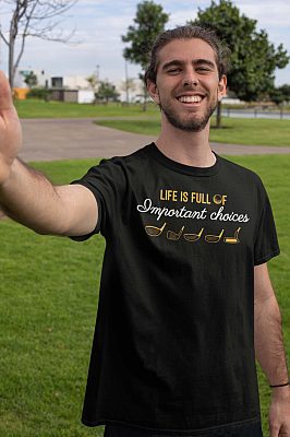 Alternative view of Life Is Full Of Important Choices Golf Gift T-Shirt - V-Neck Shirt