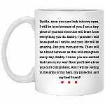 Daddy Soon You Can Look Into My Eyes I Will Be Here Because Of You New Dad Coffee Mug - Beer Stein, White, 11 oz. White Mug