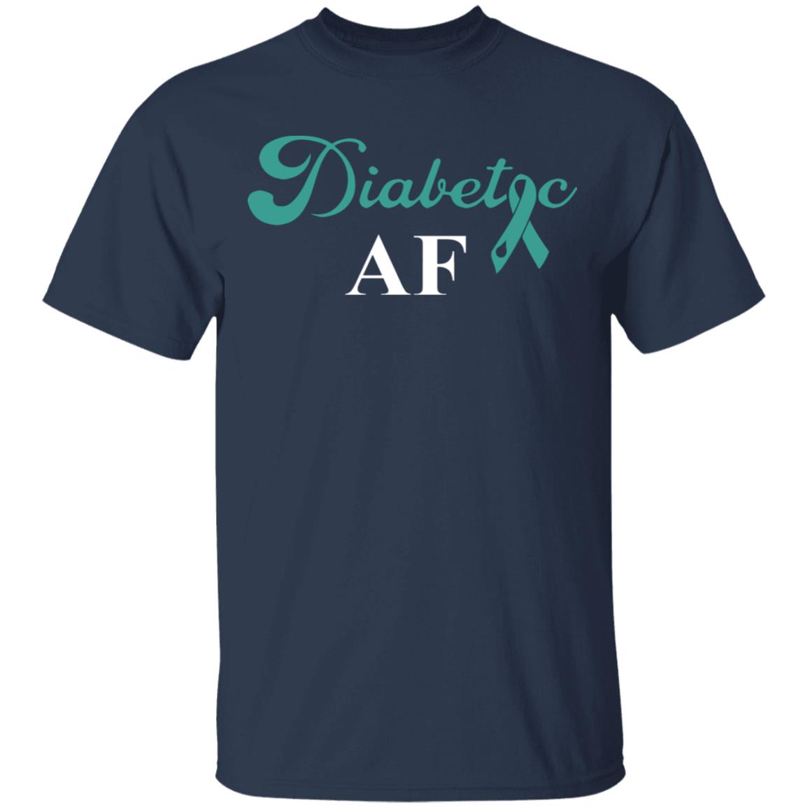 Diabetic AF Diabetes Awareness T-Shirt, Navy, Unisex T-Shirt