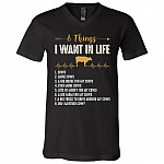 Eight 8 Things I Want in Life Cows More Cows Funny Farmer T-Shirt - Cow Lover V-Neck Shirt, Black, V-Neck T-Shirt