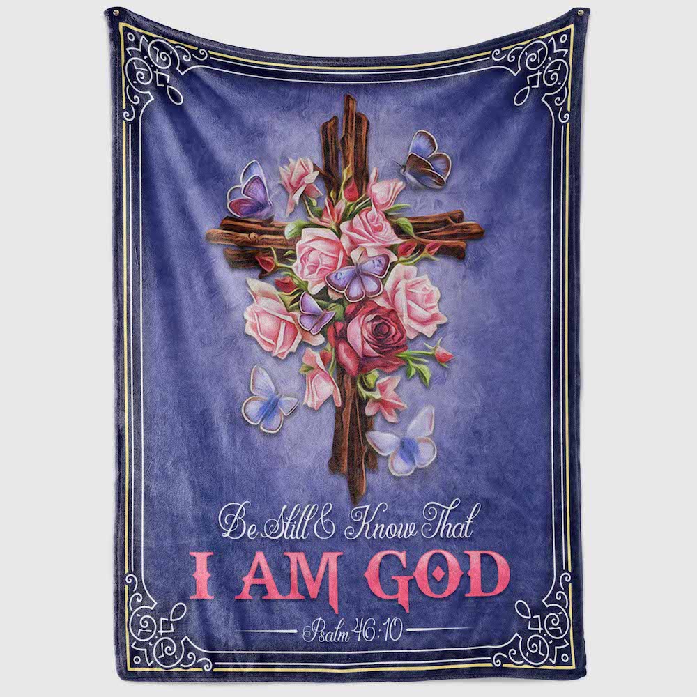 8VT. I Am God blanket mockup