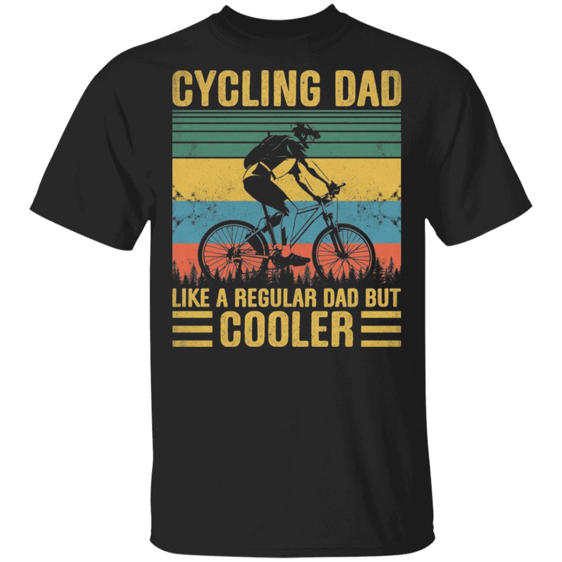 Cycling Dad Like A Regular Dad But Cooler Vintage Retro T-Shirt, Black, Unisex T-Shirt