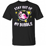 Stay Out Of My Bubble Flamingo Funny Social Distancing T-Shirt, Black, Unisex T-Shirt