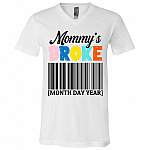 Personalized Mommy's Broke Mommy's Broke Best Friend Matching T-Shirt - V-Neck Tee, White, V-Neck T-Shirt