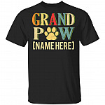 Personalized Grand Paw Vintage T-Shirt, Black, Unisex T-Shirt
