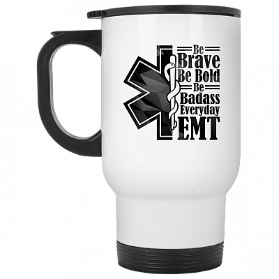 14 oz. White Travel Mug