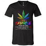 Definition Skunkle Like A Normal Uncle But More Chill Smell Like Weed T-Shirt - V-Neck Shirt, Black, V-Neck T-Shirt
