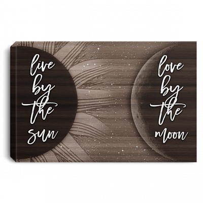 Live By The Sun Love By The Moon Framed Canvas - Unframed Poster, White, 0.75'' Framed Canvas