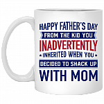 Happy Father's Day When You Decide To Shack Up With Mom Father's Day Mug Gift Ceramic Coffee Mug, White, 11 oz. White Mug