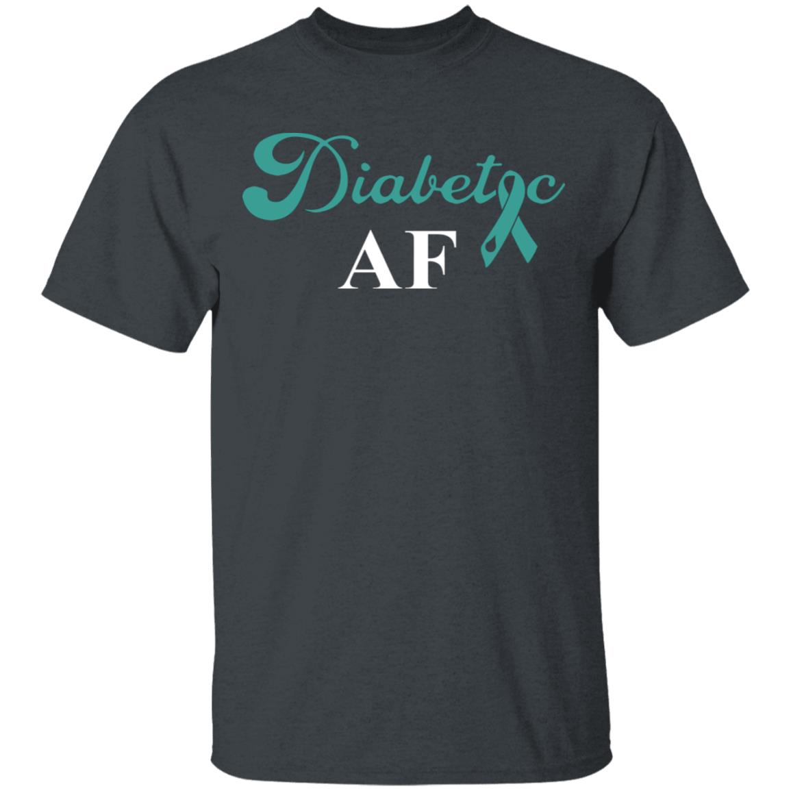 Diabetic AF Diabetes Awareness T-Shirt, Dark Heather, Unisex T-Shirt