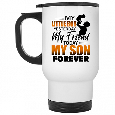 14 oz. White Travel Mug