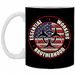 Essential Workers Brotherhood Essential Employee 2020 Ceramic Coffee Mug - Beer Stein - Water Bottle, Black, 11 oz. White Mug