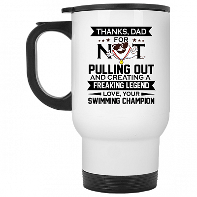 14 oz. White Travel Mug