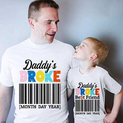 Personalized Daddy's Broke Best Friend Daddy's Broke Matching T-Shirt - Youth Tee