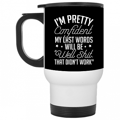 14 oz. White Travel Mug