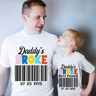 Alternative view of Personalized Daddy's Broke Best Friend Daddy's Broke Matching T-Shirt - Youth Tee