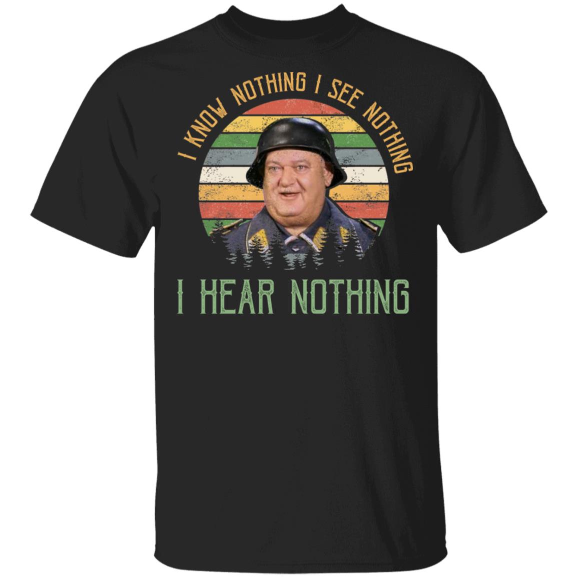 I Know Nothing I See Nothing I Hear Nothing Schultz Vintage Retro T-Shirt, Black, Unisex T-Shirt