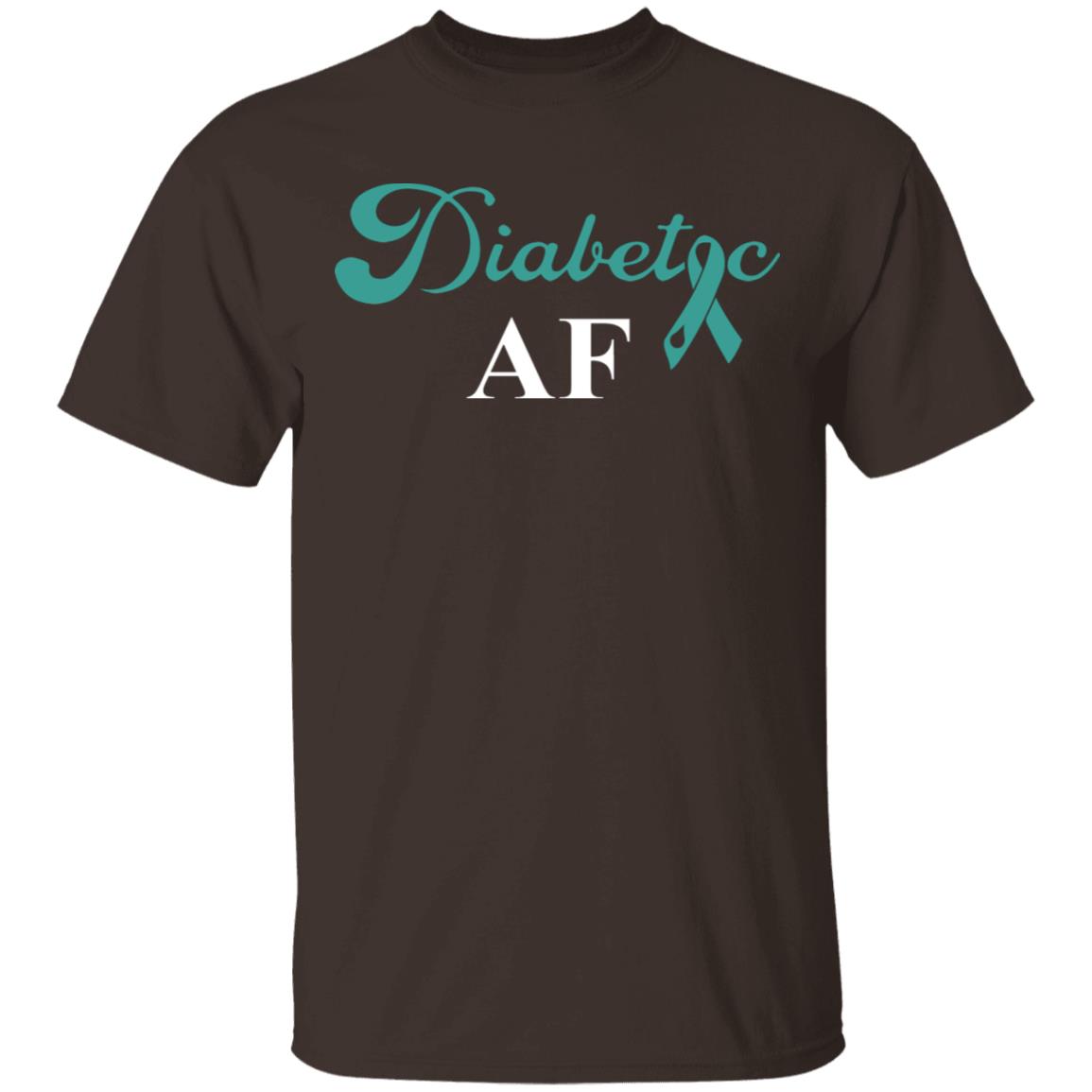 Diabetic AF Diabetes Awareness T-Shirt, Dark Chocolate, Unisex T-Shirt