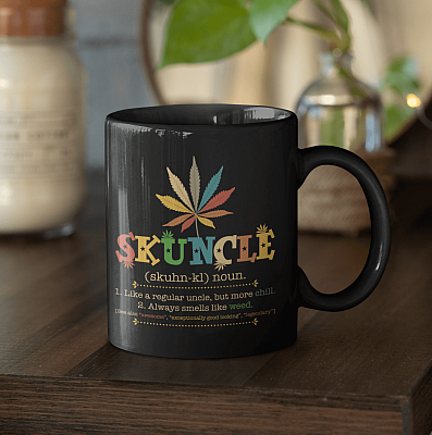 Alternative view of Skuncle Definition Like a Regular Uncle but More Chill-Smells Like Weed Vintage Coffee Mug-Beer Stein-Water Bottle