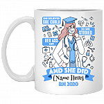Personalized Nurse Graduation Mug She Believed She Could So She Studied Her Ass Off And She Did Coffee Mug, White, 11 oz. White Mug