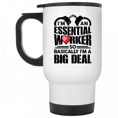 14 oz. White Travel Mug