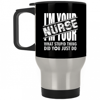 14 oz. Silver Travel Mug