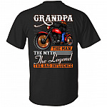 Grandpa The Man The Myth The Legend The Bad Influence Print On Back Only - Plain Front T-Shirt, Black, Unisex T-Shirt