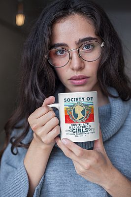 Alternative view of Society Of Obstinate Headstrong Girls Displeasing People Since 1813 Vintage Retro Coffee Mug - Water Bottle