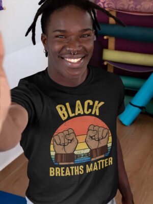 Alternative view of Black Breaths Matter Vintage T-Shirt - V-Neck Tee