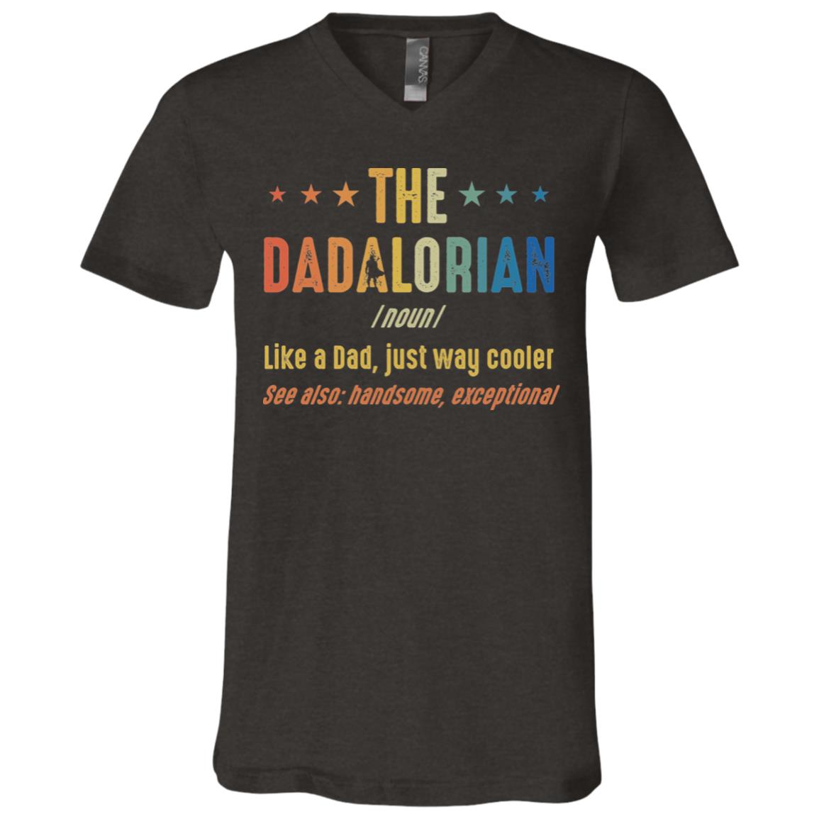 The Dadalorian Defination Like A Dad Just Way Cooler T-Shirt - V-Neck Tee, Dark Grey Heather, V-Neck T-Shirt