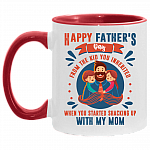 Happy Father's Day from the Kid You Inherited Accent Mug, White/Red, 11 oz. Accent Mug