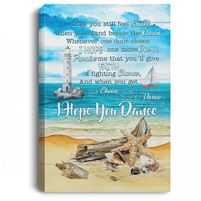 I Hope You Still Feel Small When You Stand Beside the Ocean Gallery Wrapped Framed Canvas Prints - Unframed Poster - Home Decor Wall Art, White, 0.75'' Framed Canvas